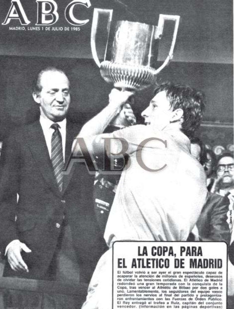 TEMPORADA 1984/1985. Primera Copa del Rey para el Atlético. Hugo  Sánchez